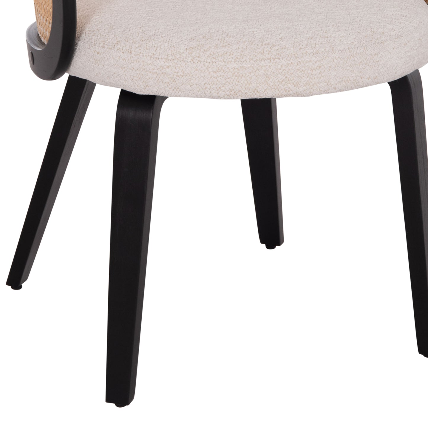 Dining Chair Becker Hm18246.02 Plywood In Black--ecru Fabric 54x62x79hcm.
