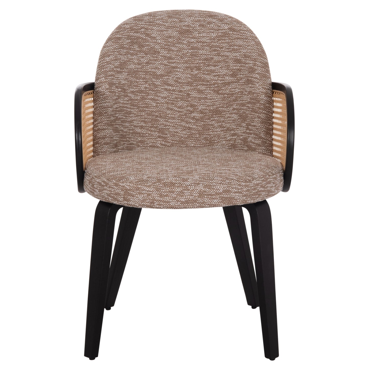 Dining Chair Becker Hm18246.03 Plywood In Black--fabric In Brown 54x62x79hcm.