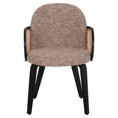 Dining Chair Becker Hm18246.03 Plywood In Black--fabric In Brown 54x62x79hcm.