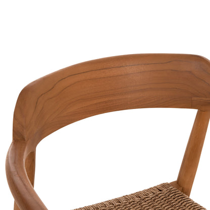 Dining Chair Robby Hm18350 Teak Wood & Viro Rope In Natural Colors 55x50x71hcm.