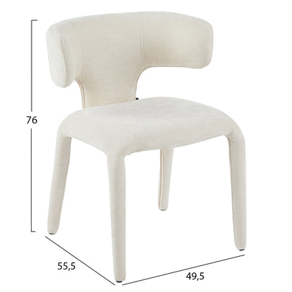 Dining Armchair Bien Hm18361.02 Ecru Linen Fabric 49.5x55.5x76hcm.