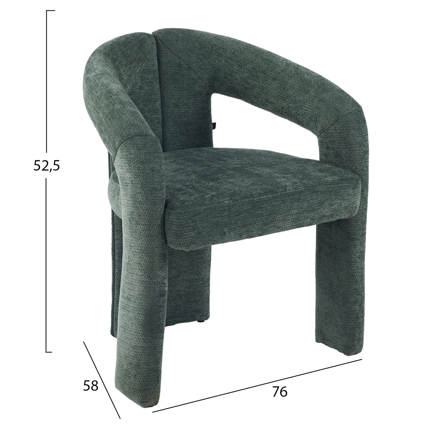 Dining Chair Hm18362.04 Green Linen Fabric 64x50x76.5hcm.