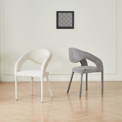 Dining Chair Ofilia Hm18363.02 Ecru Linen Fabric 58x54.5x85.5hcm