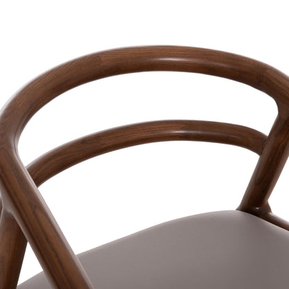 Dining Chair Effy Hm18393.03 Ashwood In Walnut Color--mocha Pu Seat 57x57x70hcm