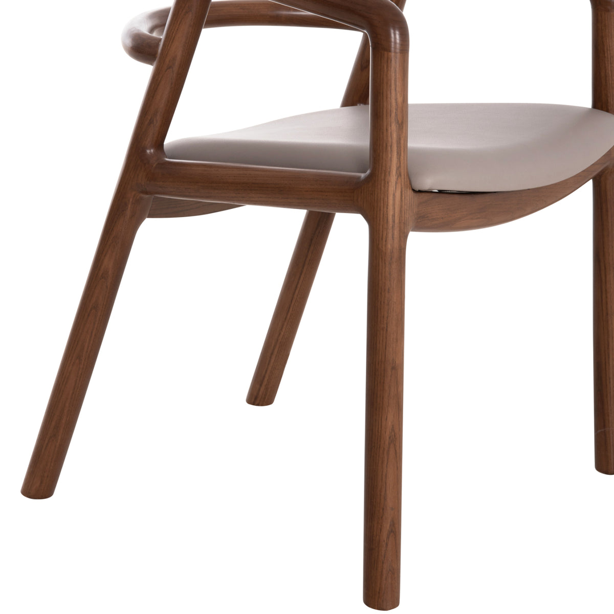 Dining Chair Effy Hm18393.03 Ashwood In Walnut Color--mocha Pu Seat 57x57x70hcm