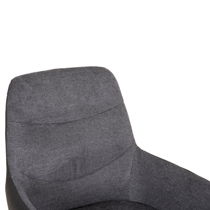 Dining Chair Vanter Hm18409.01 Fabric & Pu In Grey--black Metal Legs 58x65x84hcm