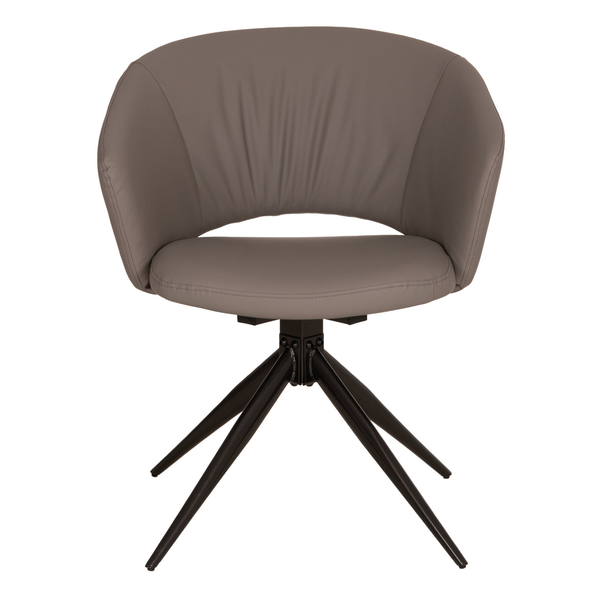 Dining Chair Annel Hm18413.01 Pu Leather In Grey--black Metal Legs 63x63x74hcm
