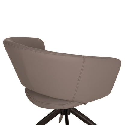 Dining Chair Annel Hm18413.01 Pu Leather In Grey--black Metal Legs 63x63x74hcm