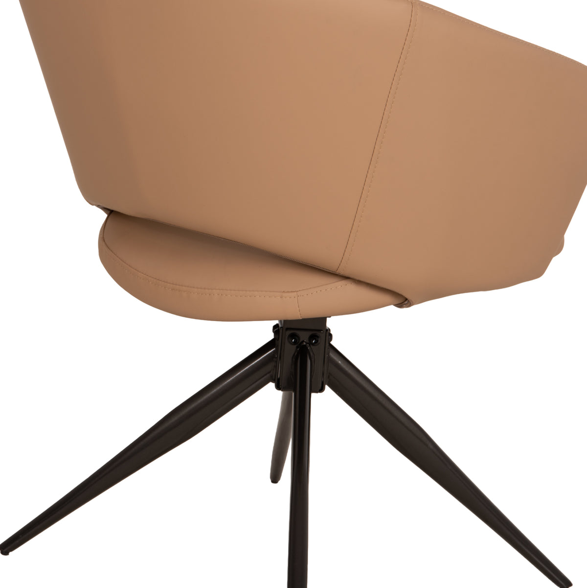 Dining Chair Annel Hm18413.02 Pu Leather In Mocha (latte)--black Metal Legs 63x63x74hcm