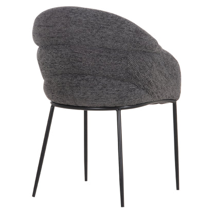 Dining Chair Drenny Hm18424.01 Grey Fabric-metal Black Legs 62x63x85hcm.