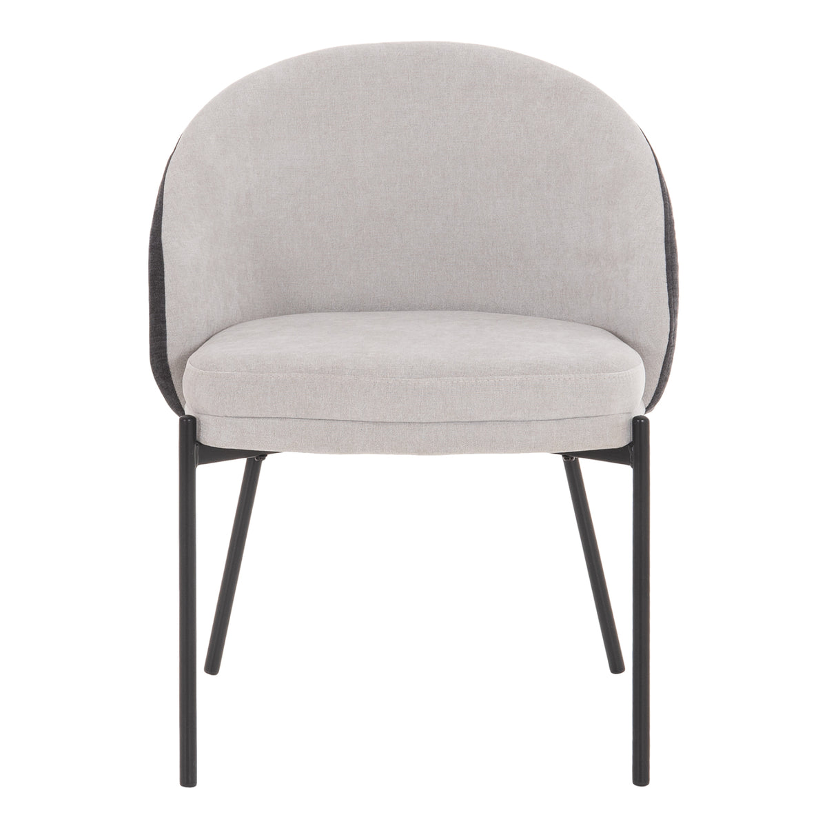 Dining Chair Detton Grey Fabric- Black Legs