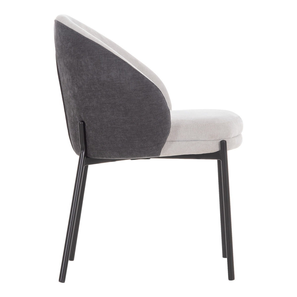 Dining Chair Detton Grey Fabric- Black Legs