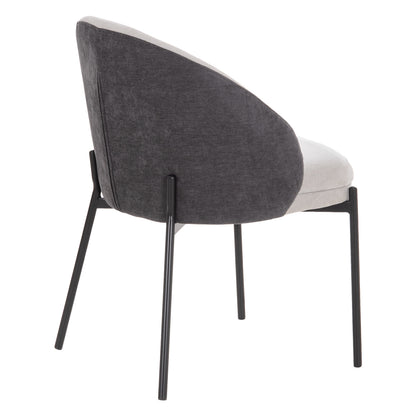 Dining Chair Detton Grey Fabric- Black Legs