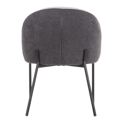 Dining Chair Detton Grey Fabric- Black Legs