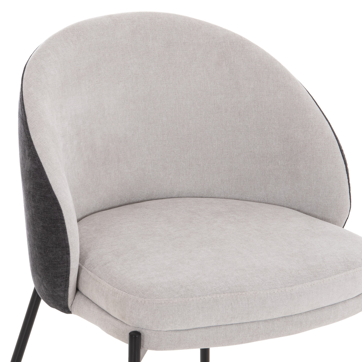 Dining Chair Detton Grey Fabric- Black Legs
