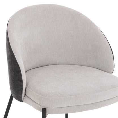 Dining Chair Detton Grey Fabric- Black Legs