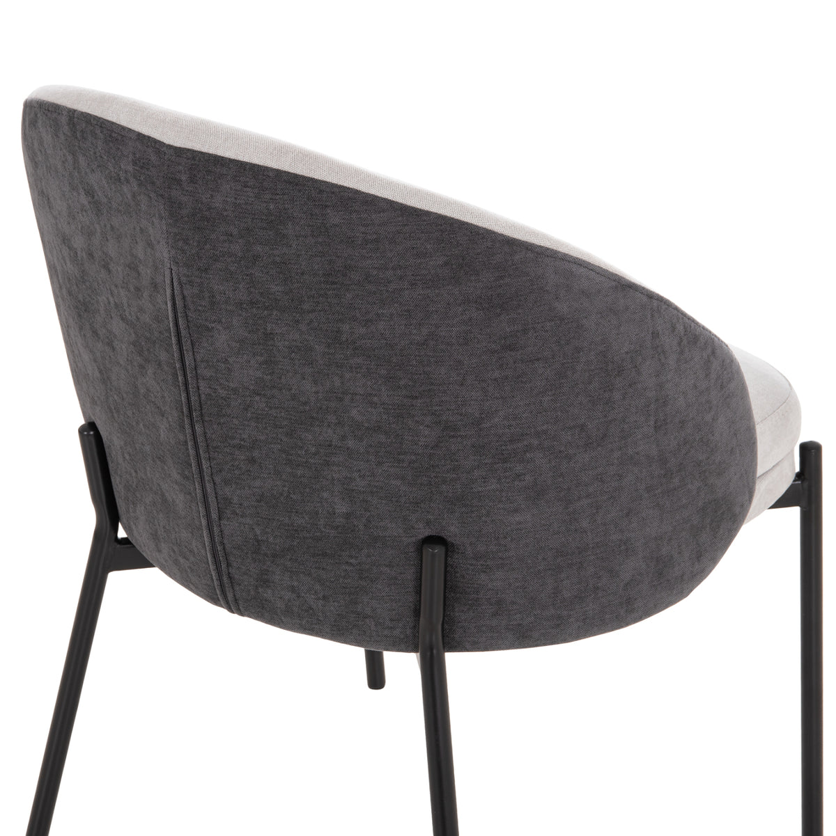 Dining Chair Detton Grey Fabric- Black Legs