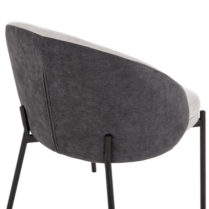Dining Chair Detton Grey Fabric- Black Legs