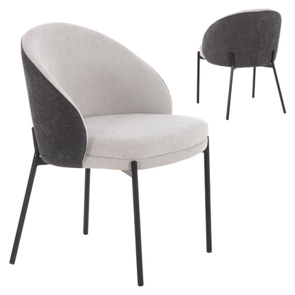 Dining Chair Detton Grey Fabric- Black Legs
