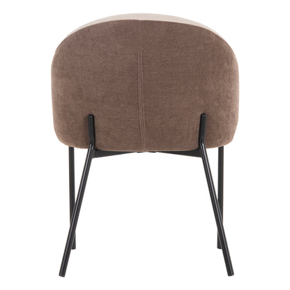 Dining Chair Detton Hm18426.02 Brown/light Beige Fabric-metal Black Legs 58x56x76hcm.
