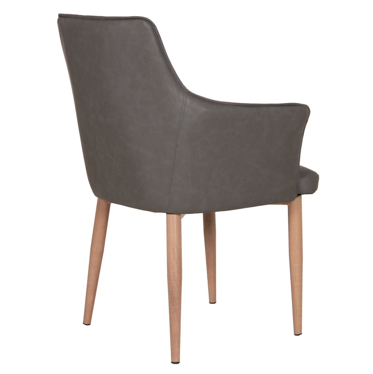 Dining Chair Mell Hm18448.01 Pu Leather In Smoky Grey--metal Legs In Wood Grain 59x57x85hcm