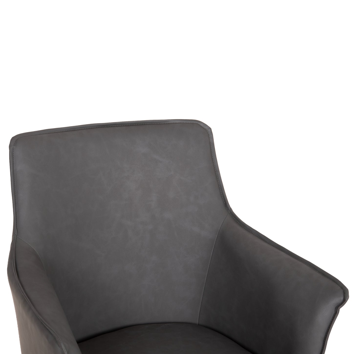 Dining Chair Mell Hm18448.01 Pu Leather In Smoky Grey--metal Legs In Wood Grain 59x57x85hcm