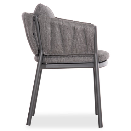 Dining Chair Shanks Hm6207.01 Dark Grey Aluminum & Olefin Fabric 62x60x75-80hcm.