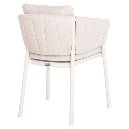 Dining Chair Shanks Hm6207.02 Cream White Aluminum & Beige Olefin Fabric 63x60.5x75-77hcm.