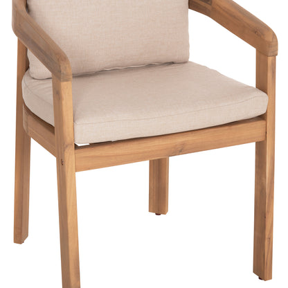 Dining Chair Cravin Hm6441 Acacia Wood--cushions In Beige 57.5x52x82hcm.