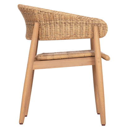 Dining Chair Cort Hm6447 Acacia Wood & Rope In Natural Colors 62x54x74hcm.
