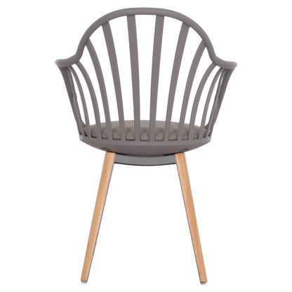 Dining Chair Hm8049.10 Anais Grey With Wooden Legs 60x53x86Η Cm
