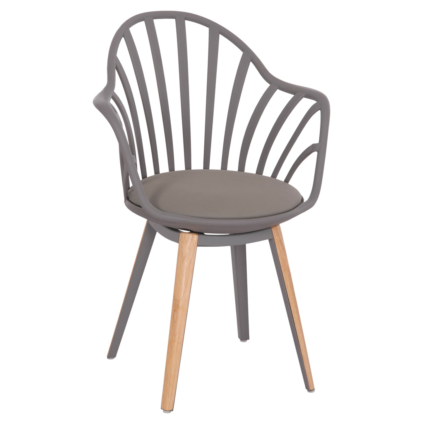 Dining Chair Hm8049.10 Anais Grey With Wooden Legs 60x53x86Η Cm