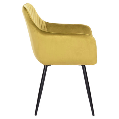 Dining Armchair Latrell Hm8582.07 Olive Green Velvet & Black Metal Legs 55x57x84hcm.