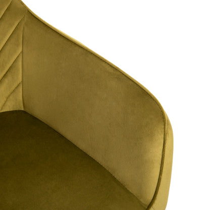 Dining Armchair Latrell Hm8582.07 Olive Green Velvet & Black Metal Legs 55x57x84hcm.
