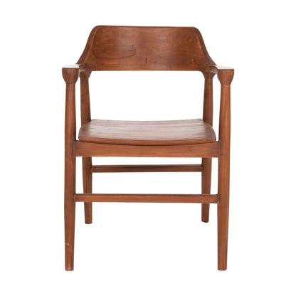 Dining Armchair Nioni Hm9476.01 Teak Wood In Walnut Color 57x53x77hcm.