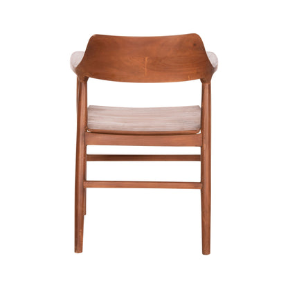 Dining Armchair Nioni Hm9476.01 Teak Wood In Walnut Color 57x53x77hcm.