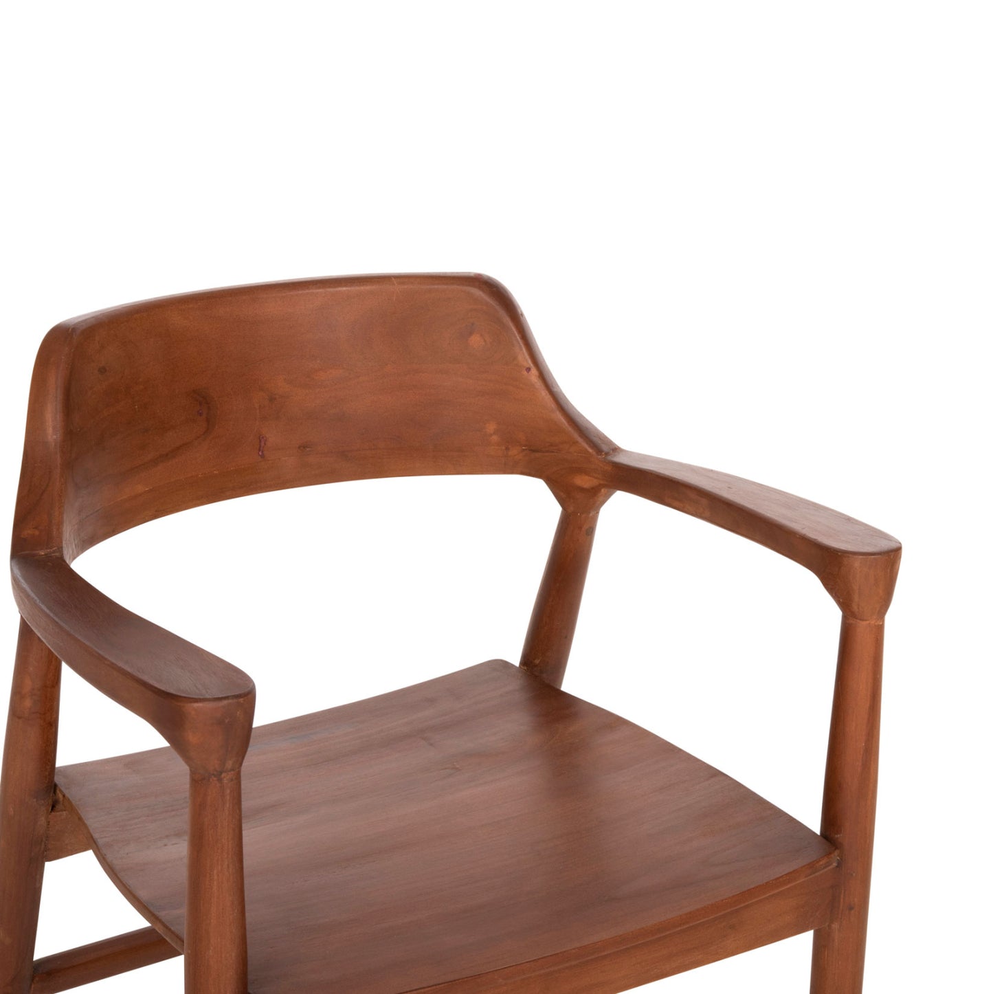 Dining Armchair Nioni Hm9476.01 Teak Wood In Walnut Color 57x53x77hcm.