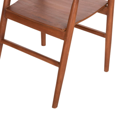 Dining Armchair Nioni Hm9476.01 Teak Wood In Walnut Color 57x53x77hcm.