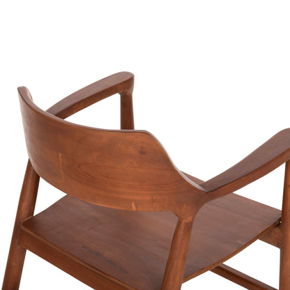 Dining Armchair Nioni Hm9476.01 Teak Wood In Walnut Color 57x53x77hcm.