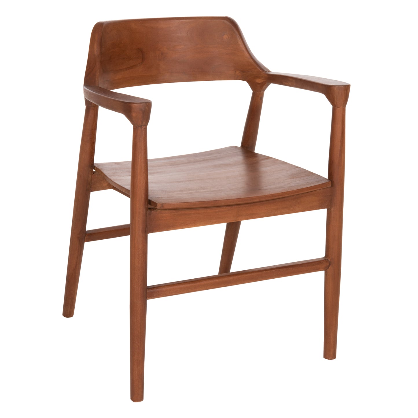 Dining Armchair Nioni Hm9476.01 Teak Wood In Walnut Color 57x53x77hcm.