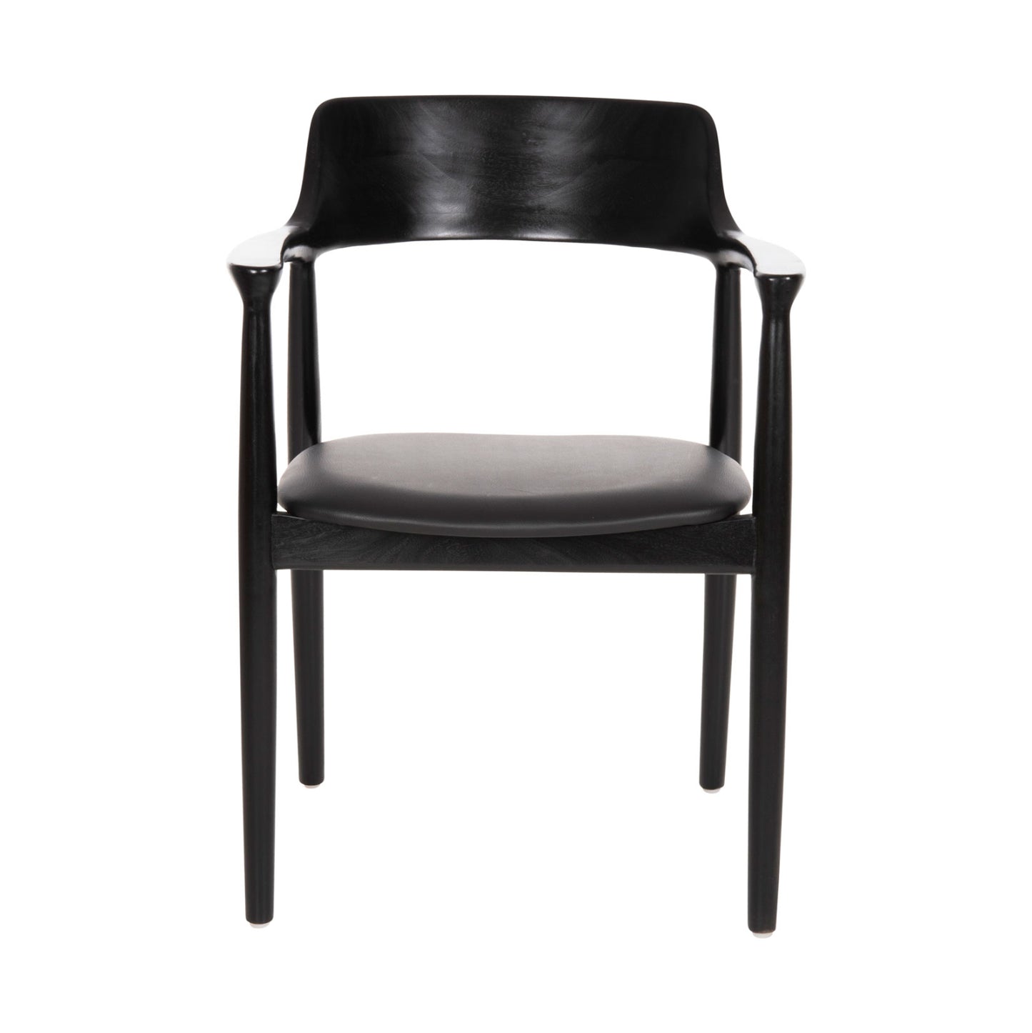 Dining Armchair Kingsley Hm9634.02 Mahogany Wood-black Vinyl 58x53x80hcm.