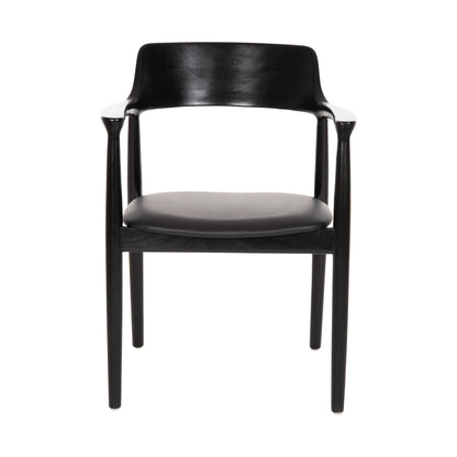 Dining Armchair Kingsley Hm9634.02 Mahogany Wood-black Vinyl 58x53x80hcm.