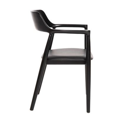 Dining Armchair Kingsley Hm9634.02 Mahogany Wood-black Vinyl 58x53x80hcm.