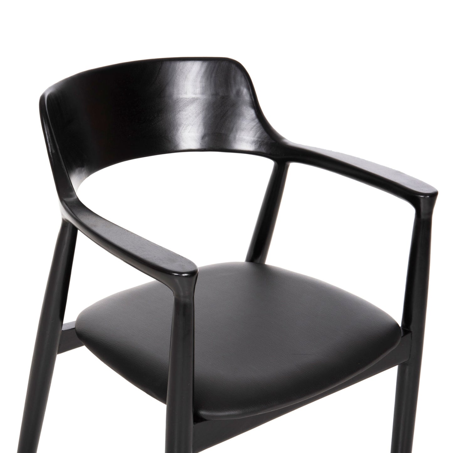 Dining Armchair Kingsley Hm9634.02 Mahogany Wood-black Vinyl 58x53x80hcm.