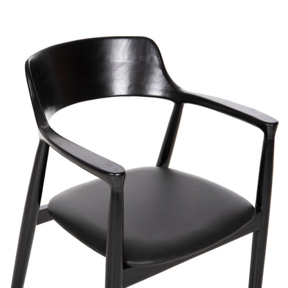 Dining Armchair Kingsley Hm9634.02 Mahogany Wood-black Vinyl 58x53x80hcm.