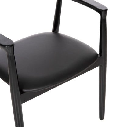 Dining Armchair Kingsley Hm9634.02 Mahogany Wood-black Vinyl 58x53x80hcm.