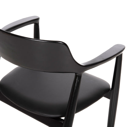 Dining Armchair Kingsley Hm9634.02 Mahogany Wood-black Vinyl 58x53x80hcm.