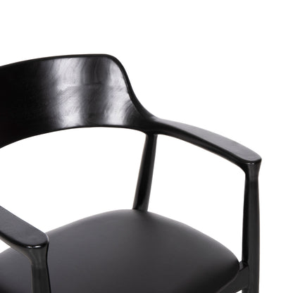 Dining Armchair Kingsley Hm9634.02 Mahogany Wood-black Vinyl 58x53x80hcm.