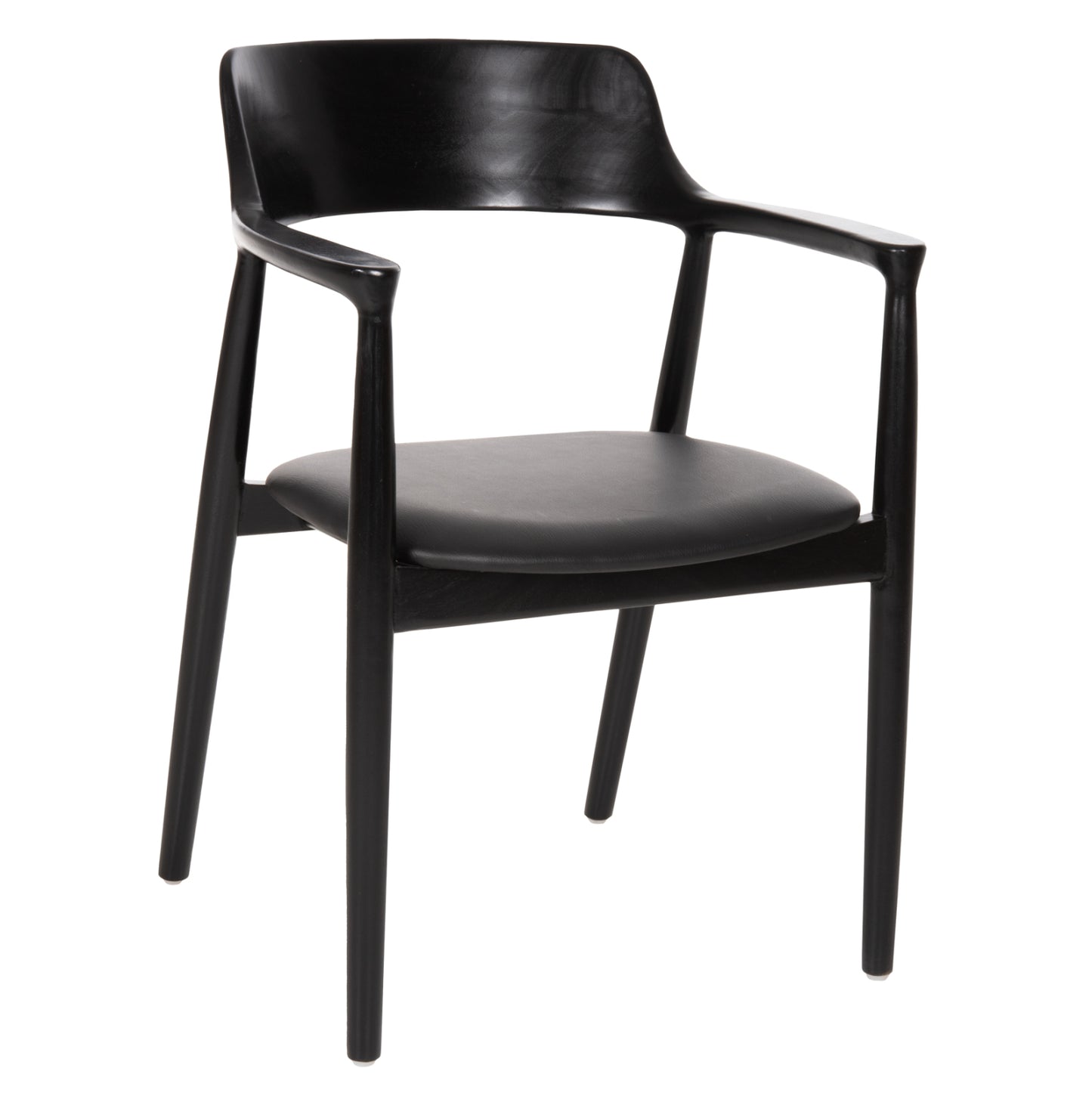 Dining Armchair Kingsley Hm9634.02 Mahogany Wood-black Vinyl 58x53x80hcm.