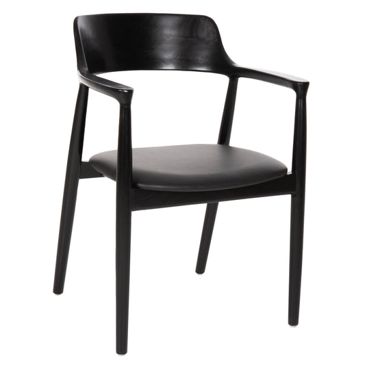 Dining Armchair Kingsley Hm9634.02 Mahogany Wood-black Vinyl 58x53x80hcm.